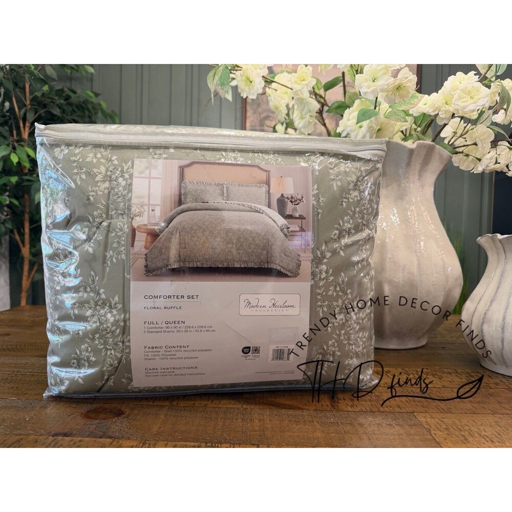 Modern Heirloom 3pc Queen Floral Ruffle Comforter Bedding Set Assorted NEW